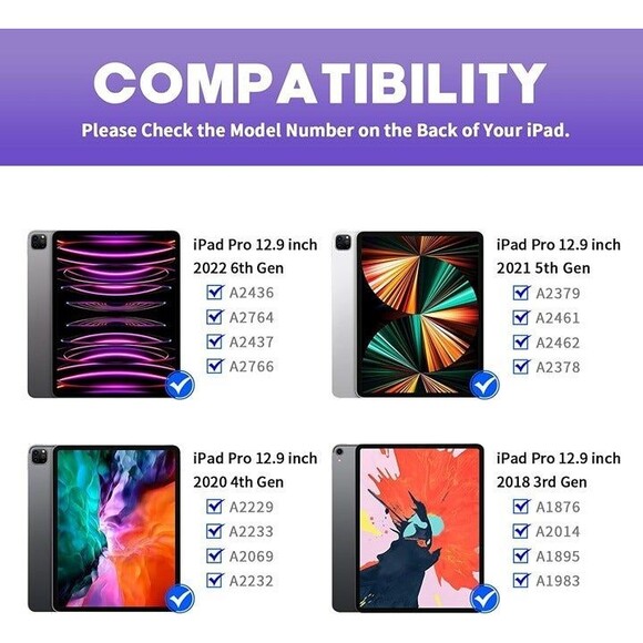 Baisla iPad Pro 12.9 Case with Keyboard (6th Gen, 2022) - 360° Rotatable, Trackp - Picture 3 of 8